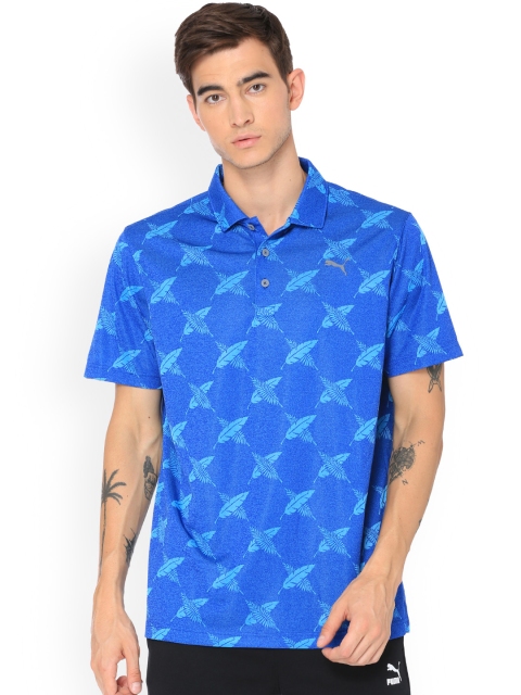 

Puma Men Blue Printed Polo Collar Alterknit Palms T-shirt