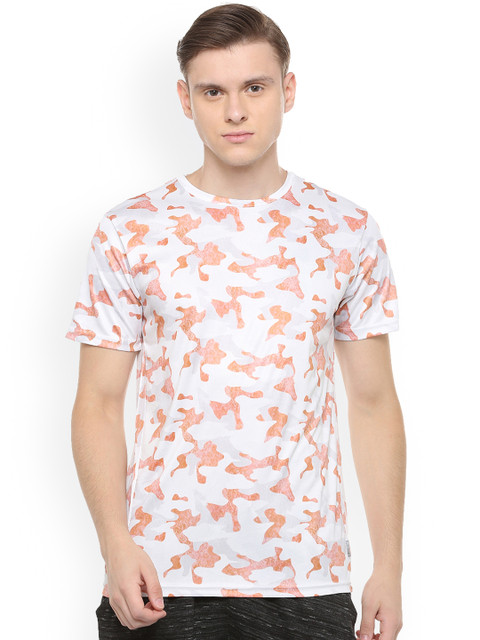 

People Men White Printed Round Neck T-shirt