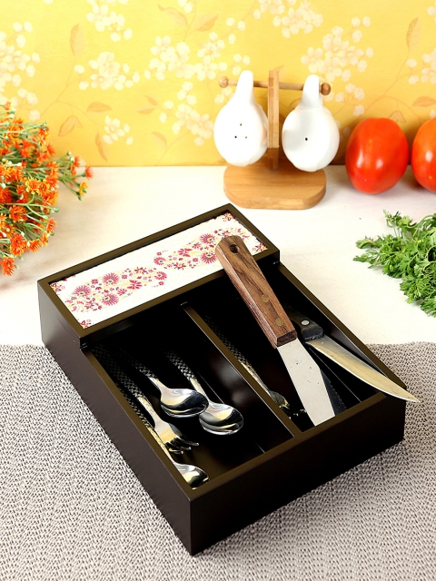 

Reinvention Factory Multicoloured MDF Wood Cutlery Holder, Multi