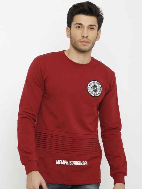 

Rex Straut Jeans Men Maroon Solid Sweatshirt
