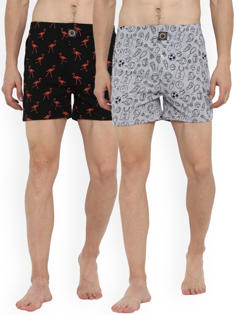 

Joven Men Pack of 2 Black & Grey Printed Boxers JB2K-BM