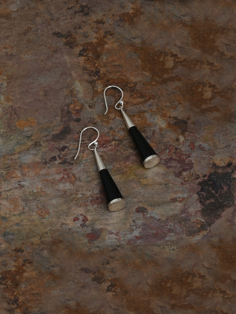 

Silverholic Women Black Contemporary Drop Silver Earrings