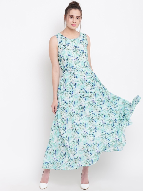 

Taanz Women Green Printed Maxi Dress