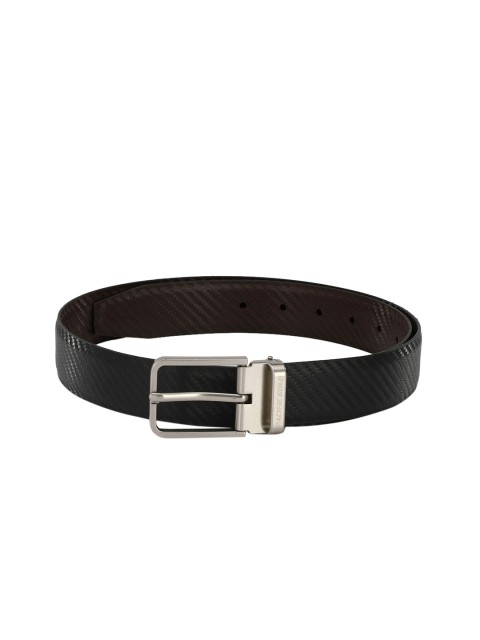 

Pacific Gold Men Black Solid Reversible Belt