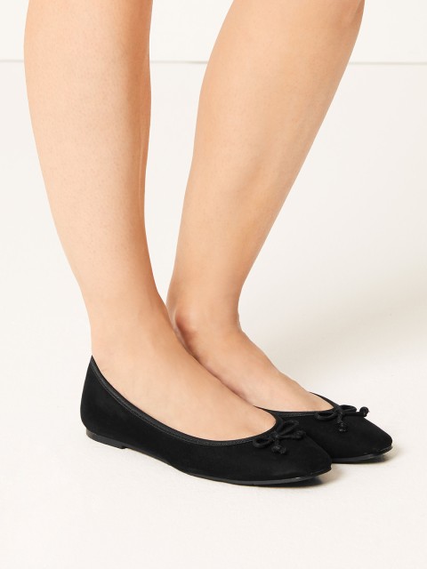

Marks & Spencer Women Black Solid Canvas Ballerinas