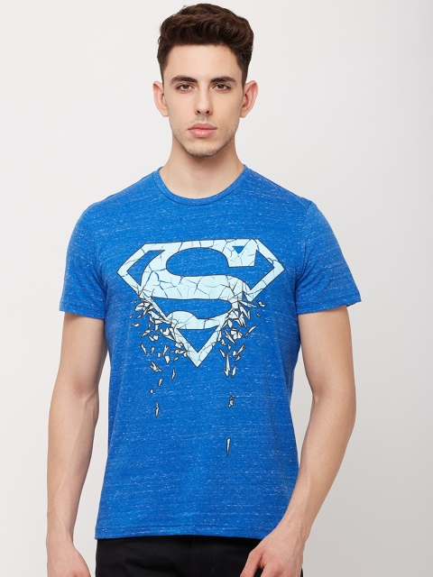 

Free Authority Men Blue Superman Printed Round Neck T-shirt