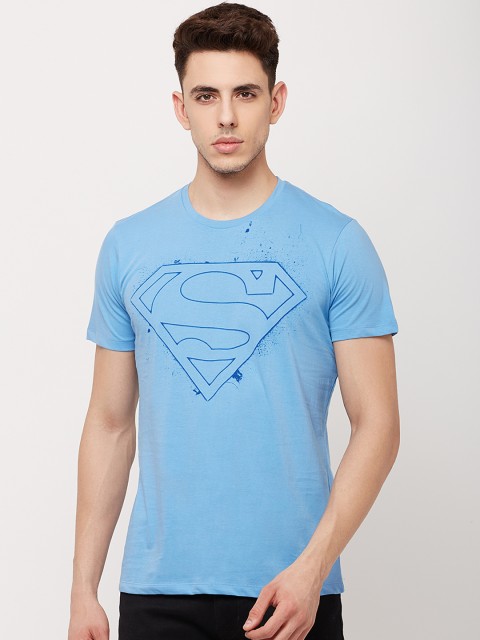 

Free Authority Men Blue Superman Printed Round Neck T-Shirt