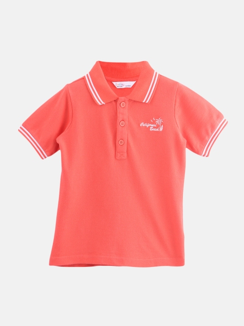 

Beebay Boys Orange Solid Polo Collar T-shirt