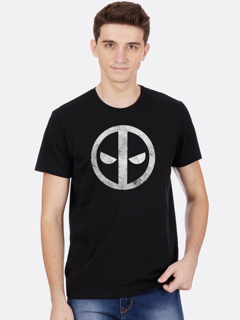 

Free Authority Men Black Deadpool Printed T-shirt