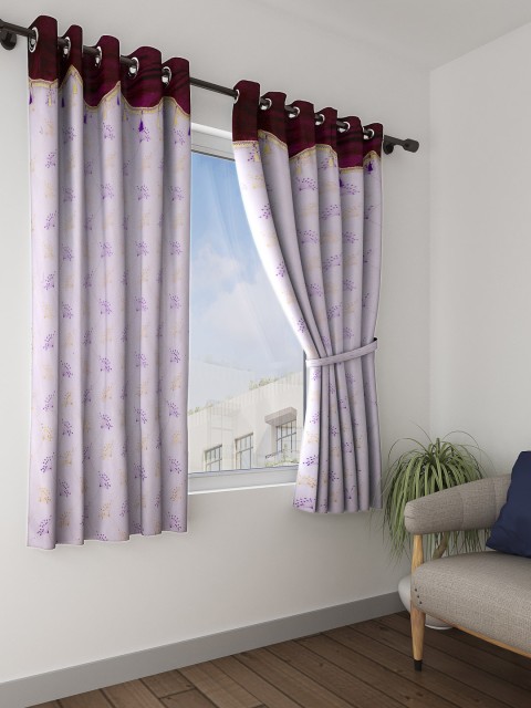 

Cortina Purple Printed Window Curtain