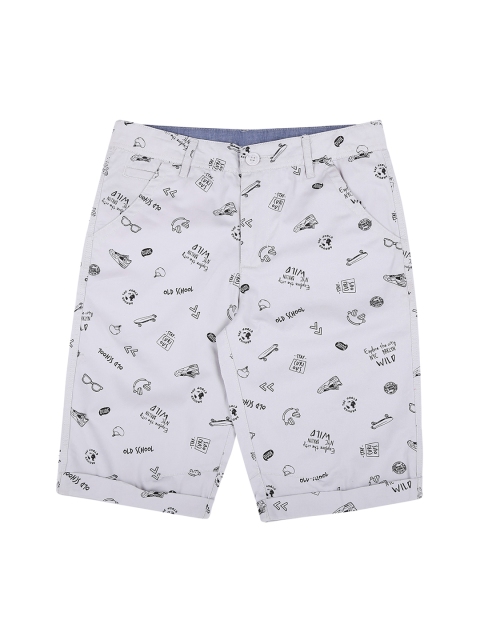 

Pantaloons Junior Boys Grey Printed Regular Fit Regular Shorts