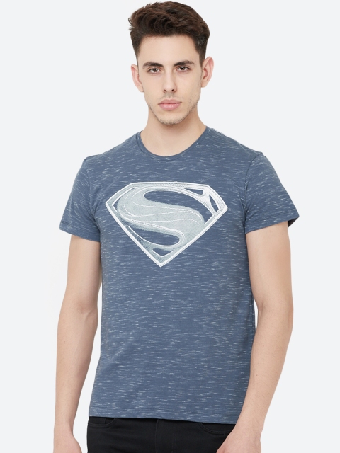 

Free Authority Men Blue Superman Printed Round Neck T-Shirt