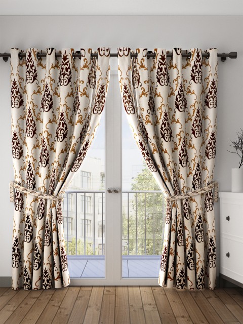 

Cortina Set of 2 Printed Door Curtains, Brown