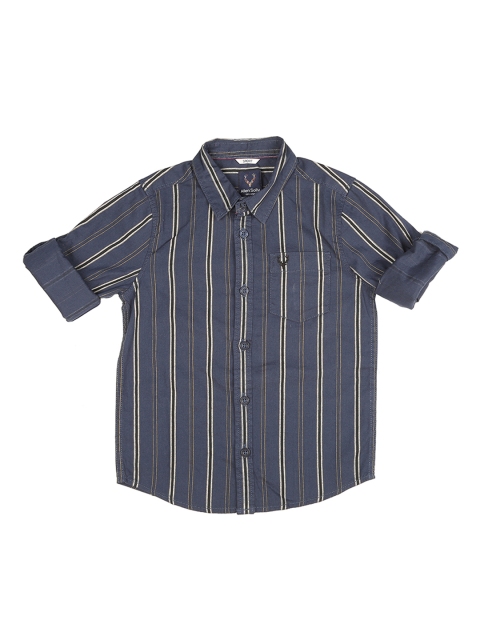 

Allen Solly Boys Navy Blue Regular Fit Striped Casual Shirt