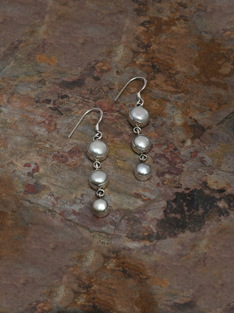 

Silverholic Silver-Toned Circular Drop Earrings
