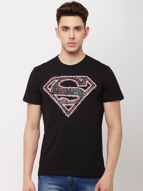 

Free Authority Men Black Superman Printed Round Neck T-Shirt