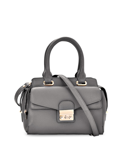 

Eske Women Grey Solid Leather Handheld Bag