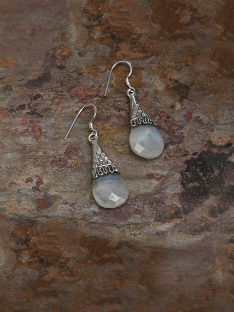 

Silverholic Nude-Coloured Contemporary Drop Silver Earrings