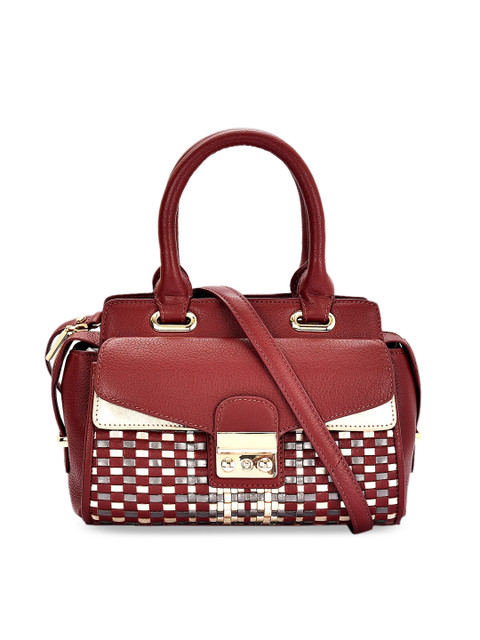 

Eske Magenta Textured Leather Handheld Bag