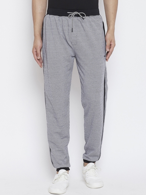 

Okane Men Black Self Design Slim-Fit Joggers