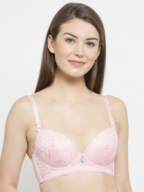 

PrettyCat Pink Lace Underwired Lightly Padded T-shirt Bra PC-BR-5163