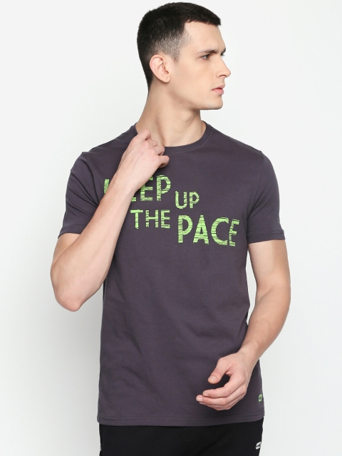 

Ajile by Pantaloons Men Grey Printed Round Neck Pure Cotton T-shirt