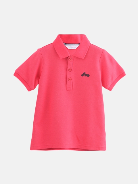 

Beebay Boys Red Solid Polo Collar Pure Cotton T-shirt