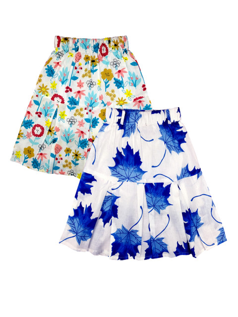 

SWEET ANGEL Girls Pack of 2 Printed Flared Skirt, Multi