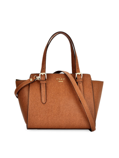 

Eske Tan Brown Solid Leather Handheld Bag