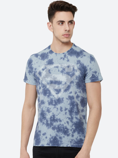 

Superman featured Black Tshirt for Men, Blue