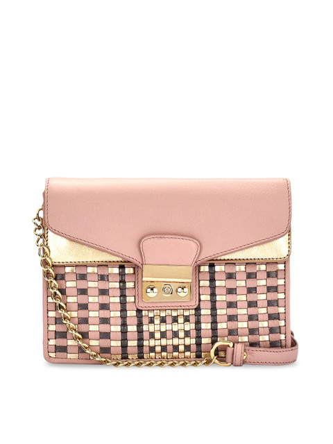 

Eske Pink Textured Leather Sling Bag