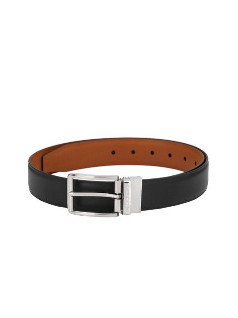 

Pacific Gold Men Black & Black Reversible Solid Belt