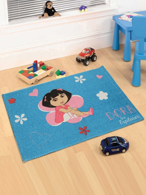 

Saral Home Turquoise Blue Printed Door Mat