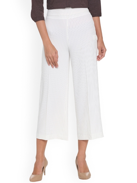 

Van Heusen Woman Women White Regular Fit Striped Culottes
