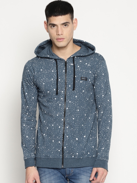 

IMPACKT Men Navy Blue Printed Hooded Sweatshirt