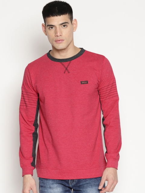 

IMPACKT Men Red & Black Solid Sweatshirt