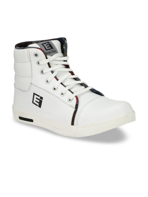 

Eego Italy Men White Solid High-Top Sneakers