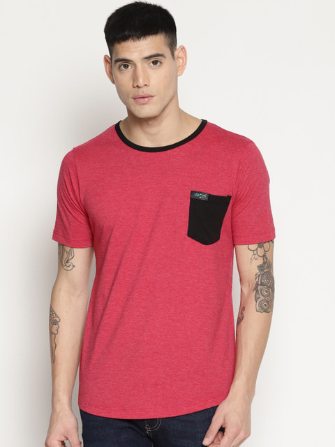 

IMPACKT Men Red Solid Round Neck T-shirt