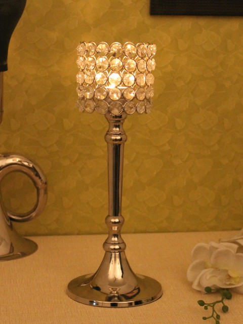 

Home Sparkle Silver-Toned Aluminum Tealight Candle Holder