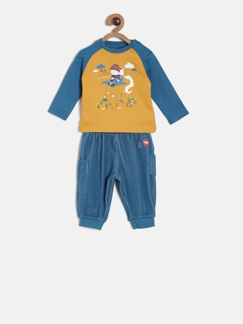 

MINI KLUB Boys Blue & Yellow Printed T-shirt with Trousers