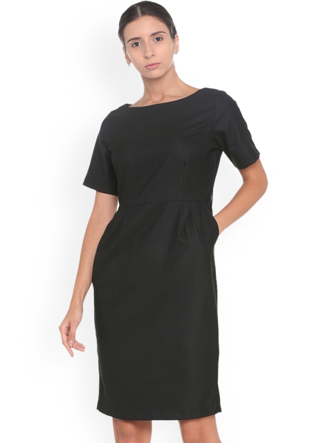 

Van Heusen Woman Black Solid Sheath Dress