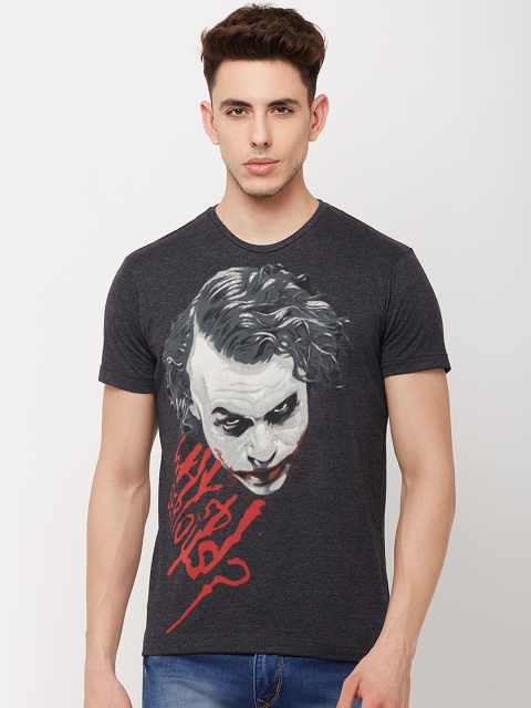

Free Authority Men Grey Joker Printed Round Neck T-Shirt