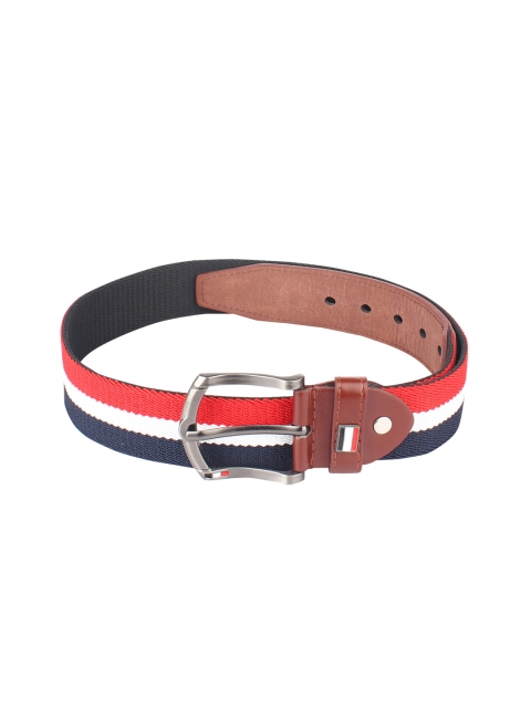 

LONDON FASHION hob Women Red & Navy Blue Striped Belt