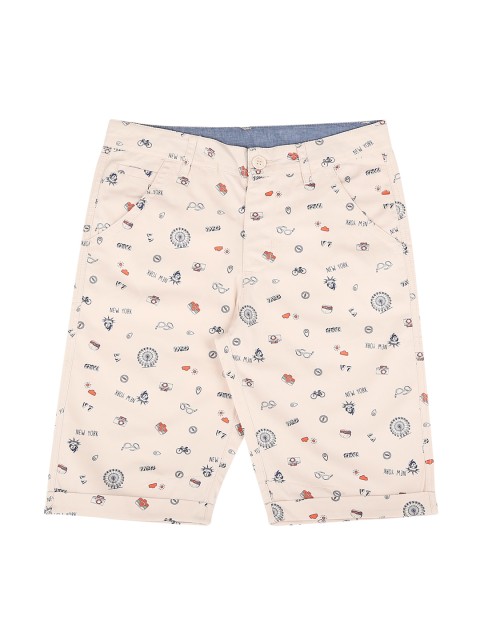 

Pantaloons Junior Boys Beige Printed Regular Fit Regular Shorts