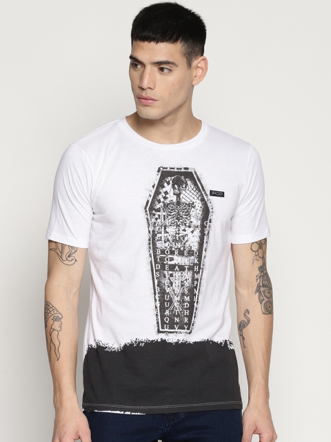

IMPACKT Men White Printed Round Neck T-shirt