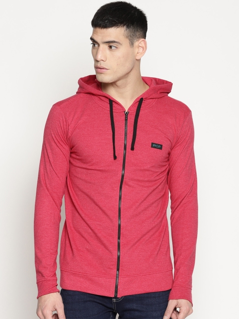 

IMPACKT Men Red Solid Hooded Sweatshirt