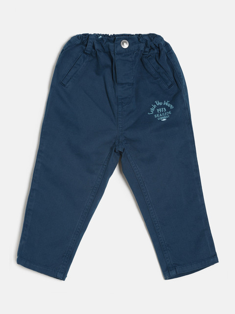 

MINI KLUB Boys Navy Blue Regular Fit Solid Regular Trousers