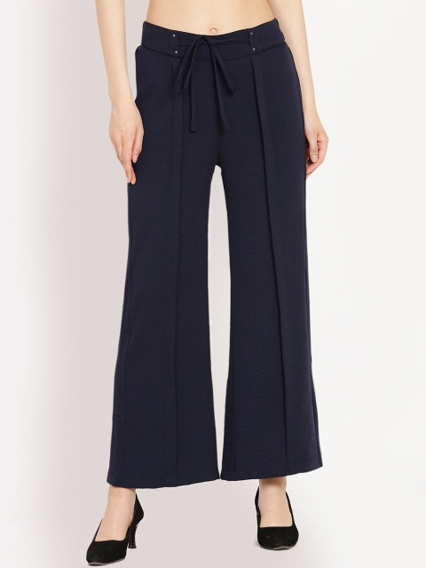 

Westwood Women Navy Blue Relaxed Loose Fit Solid Parallel Trousers