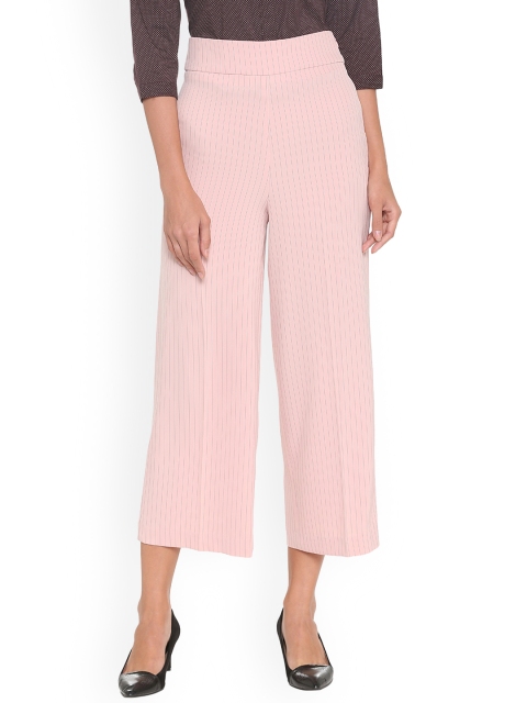 

Van Heusen Woman Women Pink Regular Fit Striped Culottes