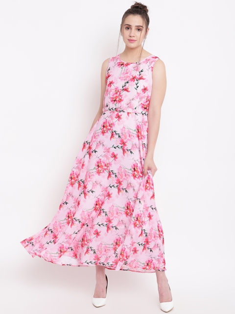 

Taanz Women Pink Printed Maxi Dress
